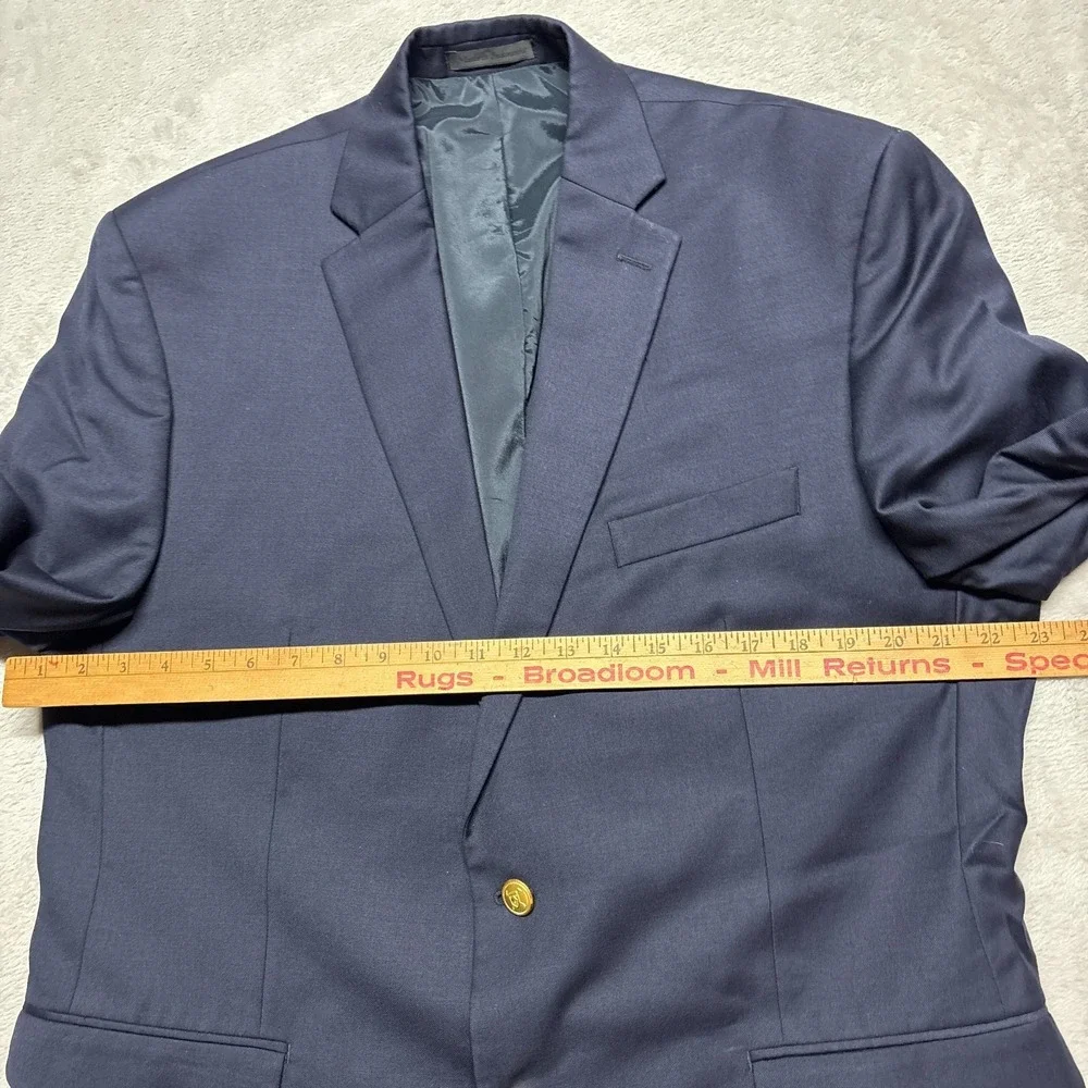 Lauren Ralph Lauren Blazer Mens 44R Navy Blue Gold Buttons Suit Jacket Wool READ
